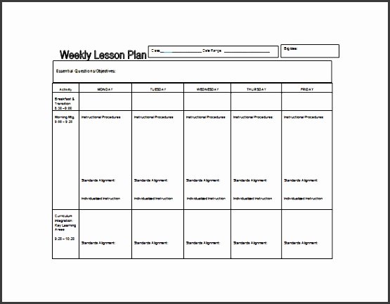 Daily Lesson Plan Template Pdf New 6 Lesson Planner format Sampletemplatess Sampletemplatess