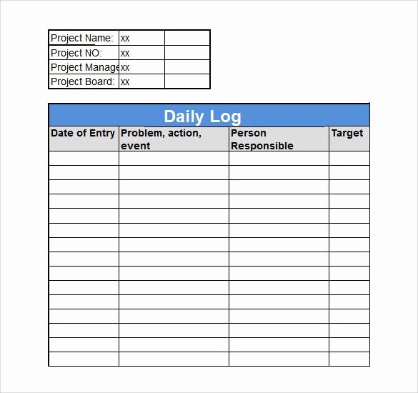 Daily Log Book Template Elegant 30 Sample Log Template Documents In Pdf Word Excel