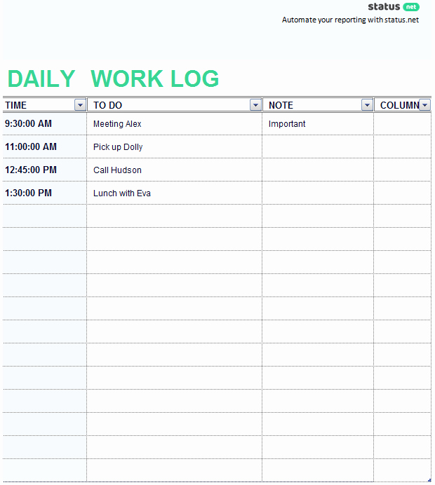 Daily Log Book Template Inspirational 2 Easy to Use Daily Work Log Templates