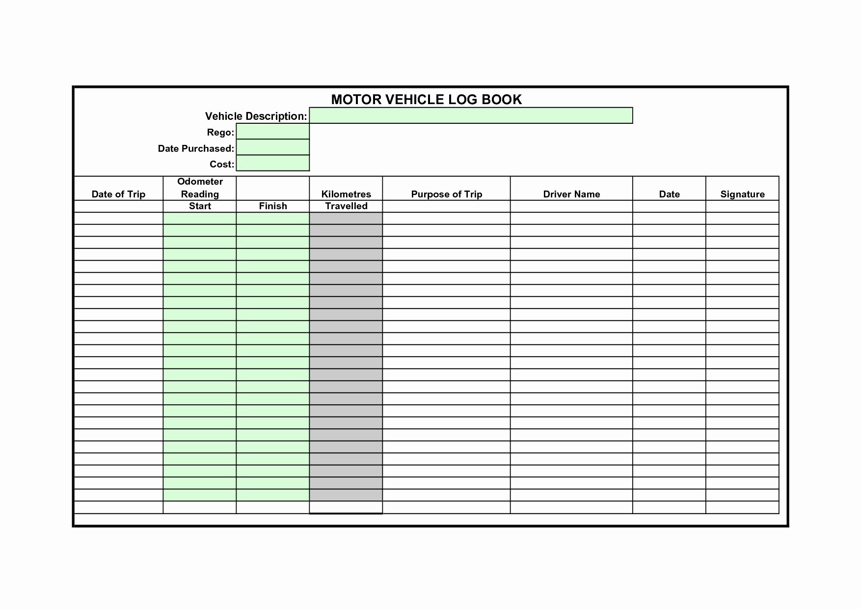 Daily Log Book Template Unique Truck Driver Log Book Excel Template
