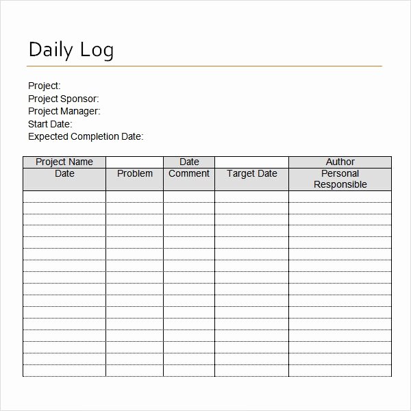 Daily Log Sheet Template Free New Sample Daily Log Template 15 Free Documents In Pdf Word