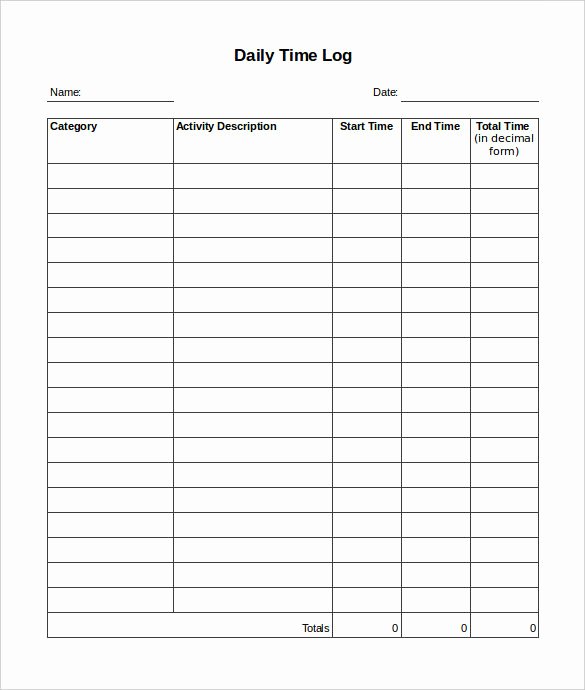 Daily Log Template Excel Inspirational 16 Log Templates Free Word Excel Pdf