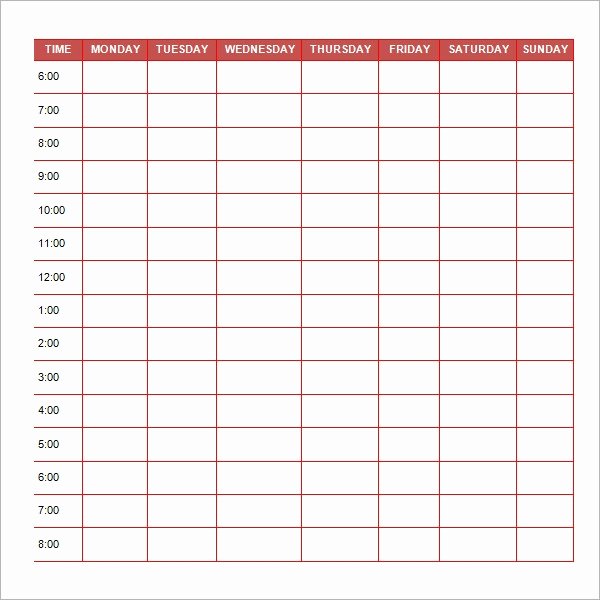 Daily Schedule Template for Kids Beautiful Free 24 Printable Daily Schedule Templates In Pdf
