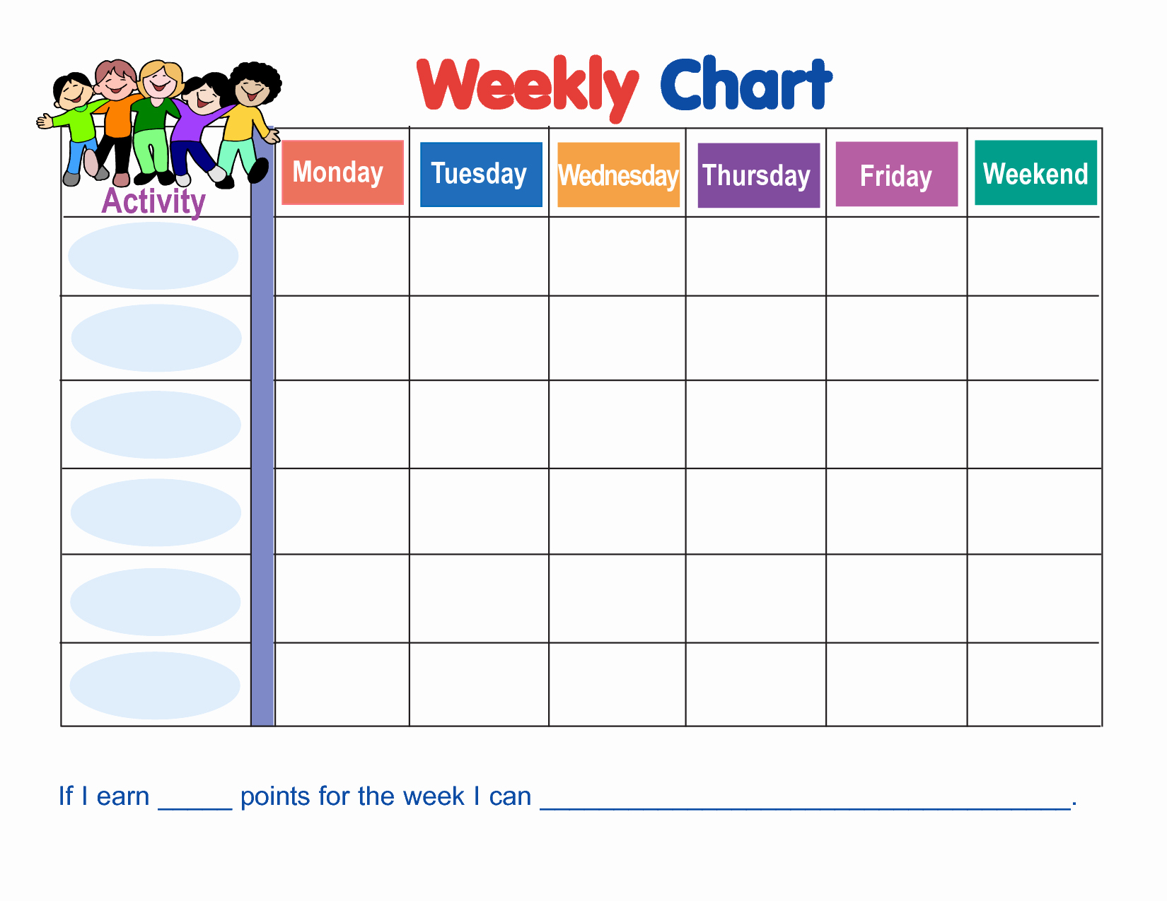 Daily Schedule Template for Kids Luxury Weekly Behavior Chart Printable