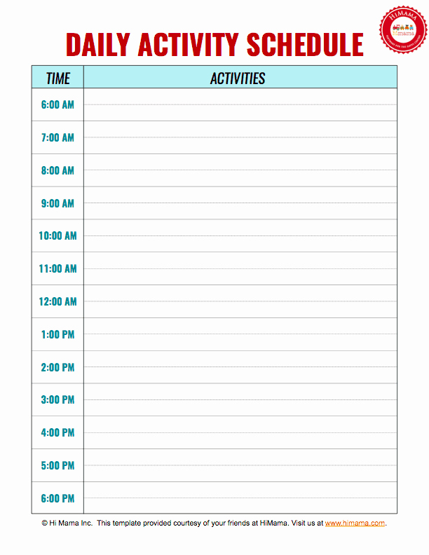 Daily Schedule Template Pdf Awesome 7 Daily Schedule Templates Excel Pdf formats
