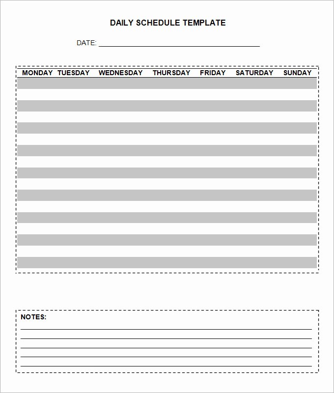 Daily Schedule Template Pdf Fresh Daily Schedule Template 5 Free Word Excel Pdf