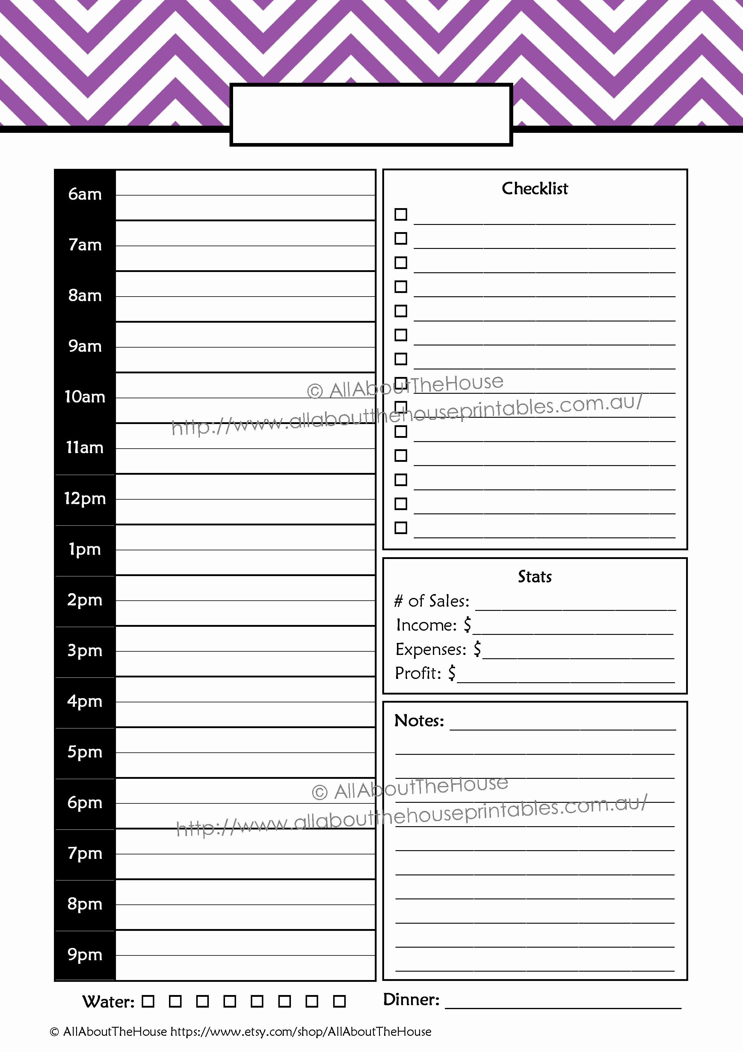 Daily Schedule Template Pdf Lovely Direct Sales Planner – Editable
