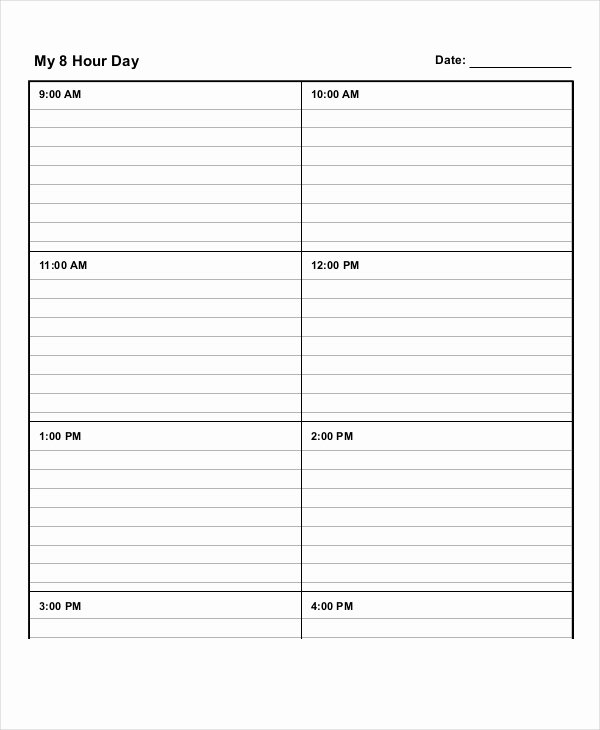 Daily Schedule Template Pdf New Daily Schedule Template 9 Free Word Pdf Documents