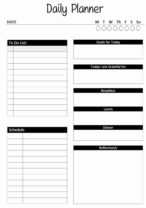 Daily Schedule Template Pdf New Daily Schedule Templates Word Templates Docs