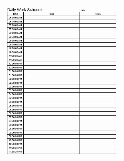 Daily Schedule Template Pdf New Daily Work Schedule Pdf Business