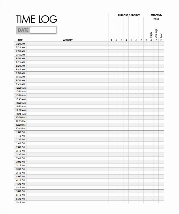 Daily Time Log Template Awesome Free 10 Time Log Templates In Pdf