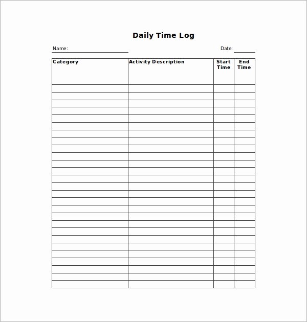 Daily Time Log Template Best Of 11 Time Log Templates Pdf Word Excel