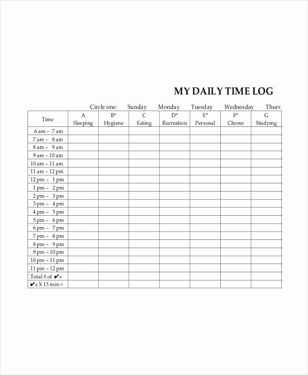 Daily Time Log Template Best Of 13 Daily Sheet Templates Free Word Pdf format Download