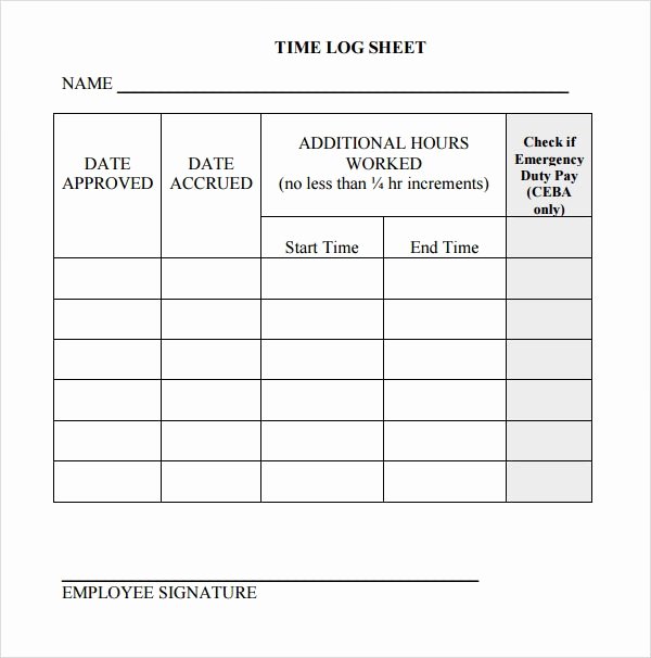 Daily Time Log Template Fresh Free 15 Sample Daily Log Templates In Pdf