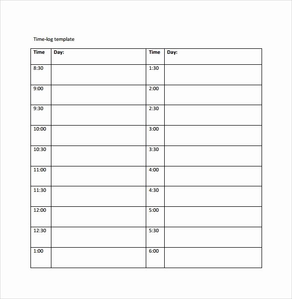 Daily Time Log Template Luxury Free 10 Time Log Templates In Pdf