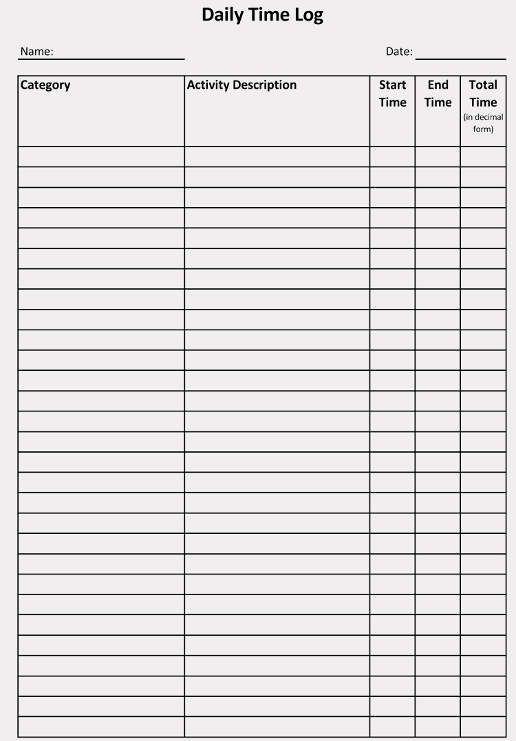 Daily Time Log Template Luxury Time Log Sheets &amp; Templates for Excel Word Doc