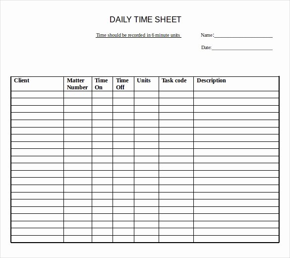 Daily Time Log Template Unique 22 Daily Timesheet Templates Free Sample Example