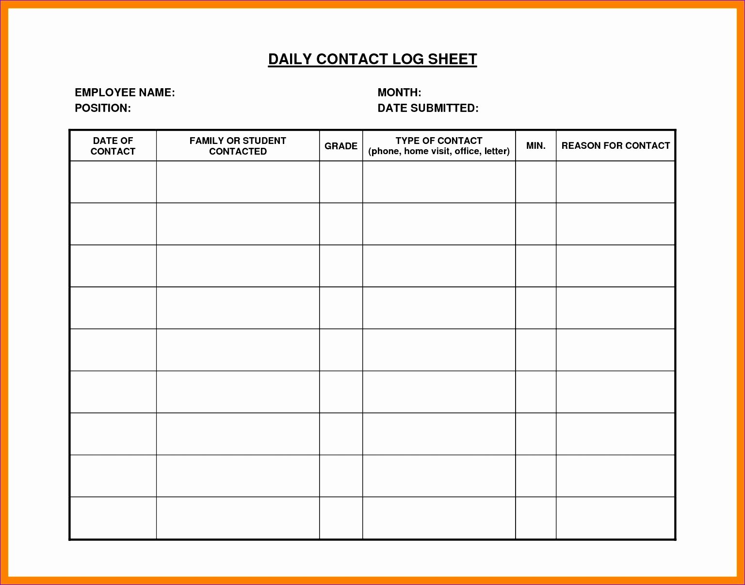 Daily Time Log Template Unique 8 Time Log Template Excel Exceltemplates Exceltemplates