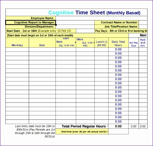 Daily Timesheet Excel Template Awesome 12 Daily Timesheet Template Excel 2010 Exceltemplates