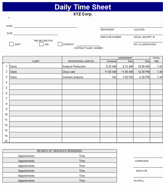 Daily Timesheet Excel Template Beautiful Best S Of Excel Tracking Sheets Employee Time