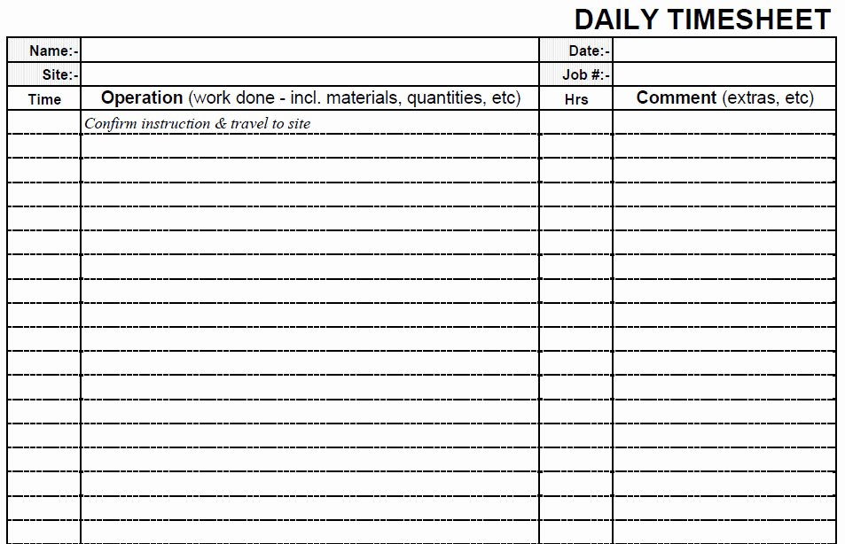 Daily Timesheet Template Free Printable Best Of Daily Time Sheet Printable Printable 360 Degree