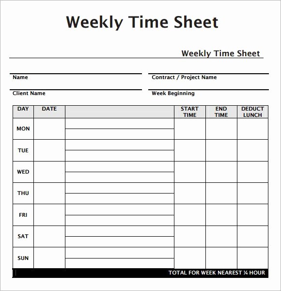 Daily Timesheet Template Free Printable Inspirational Weekly Employee Timesheet Template Work