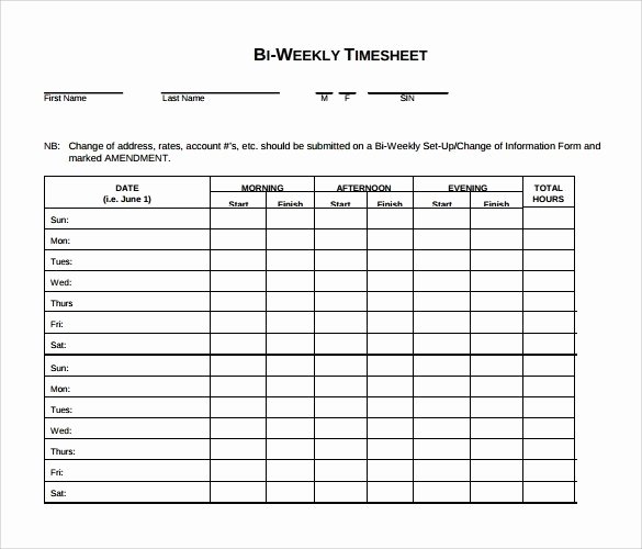 Daily Timesheet Template Free Printable New Customize and A Biweekly Timesheet Template Bonsai
