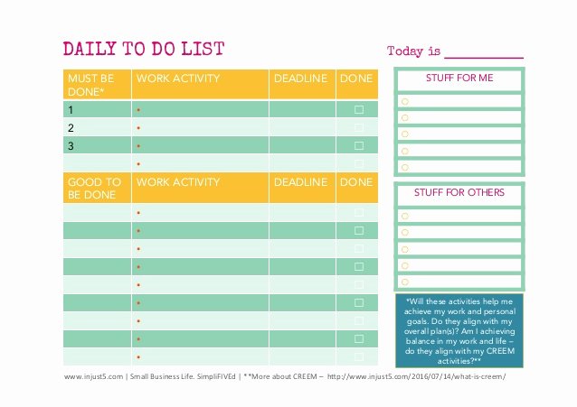 Daily to Do List Template Best Of Daily and and Weekly to Do List Templates for Small Business