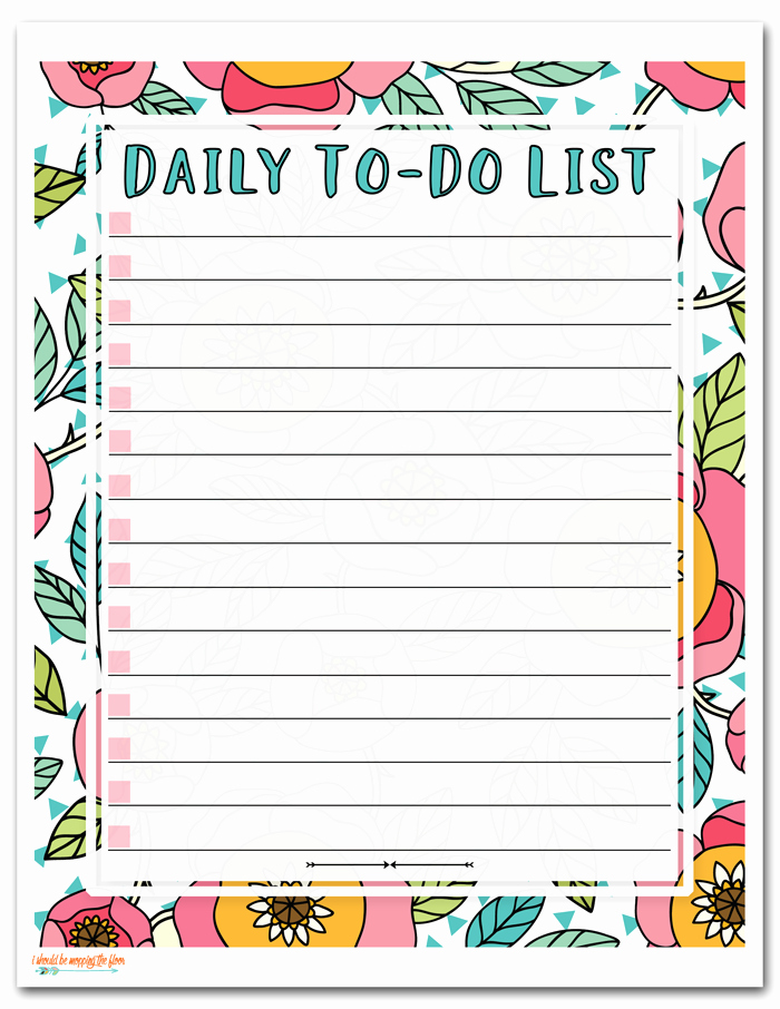 Daily to Do List Template Elegant I Should Be Mopping the Floor Free Printable to Do List