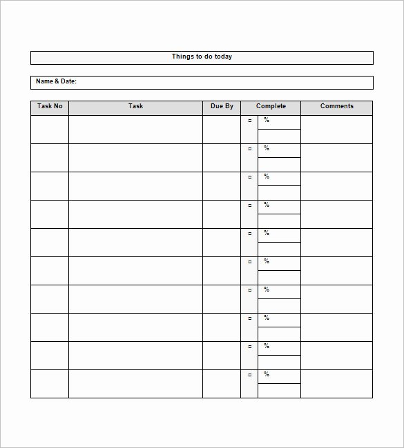Daily to Do List Template Elegant to Do List Template 13 Free Word Excel Pdf format