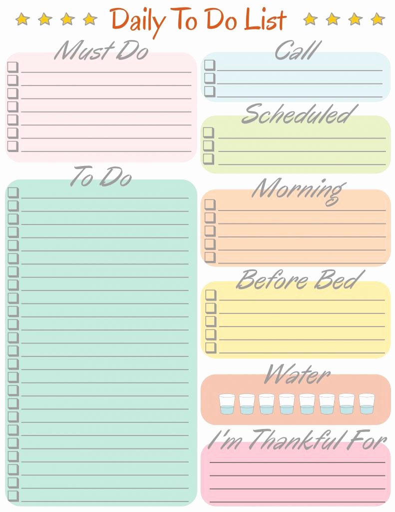 Daily to Do List Template New Daily to Do List Template Excel format Microsoft Excel