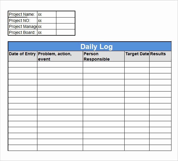 Daily Work Log Template Unique Sample Daily Log Template 15 Free Documents In Pdf Word