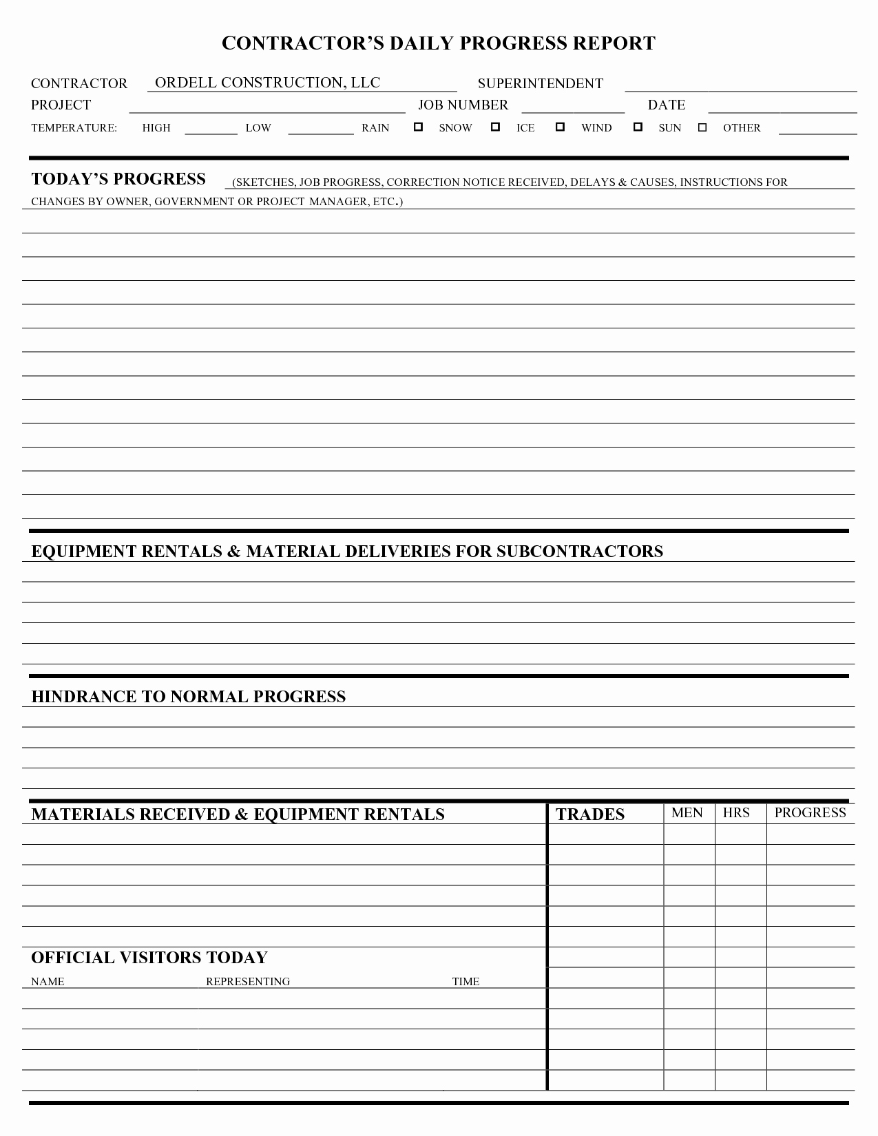 Daily Work Report Template Inspirational Best S Of Daily Work Progress Report Template Daily