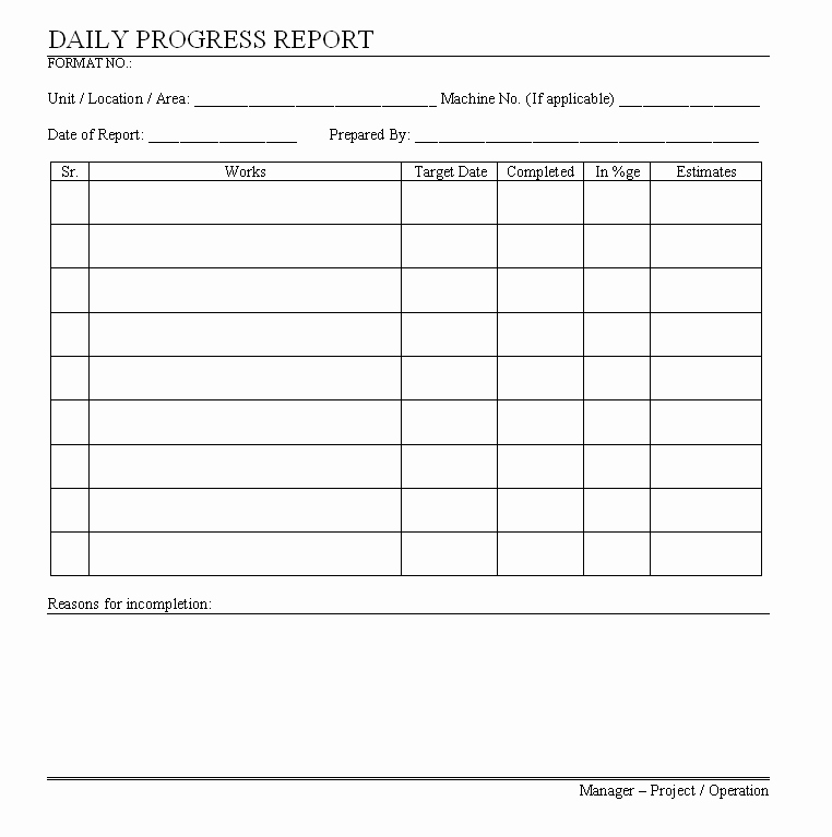Daily Work Report Template Luxury Best S Of Work In Progress Construction Template