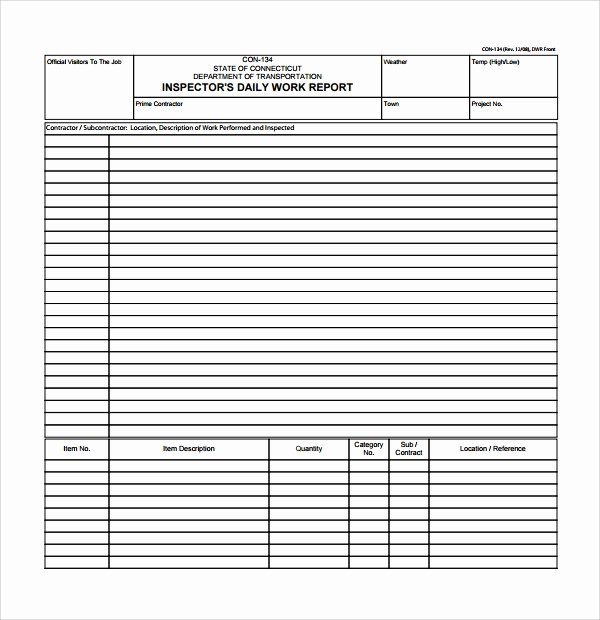 Daily Work Report Template New Sample Daily Work Report Template 16 Free Documents In Pdf