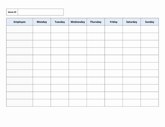 Daycare Staff Schedule Template Awesome Free Printable Work Schedules