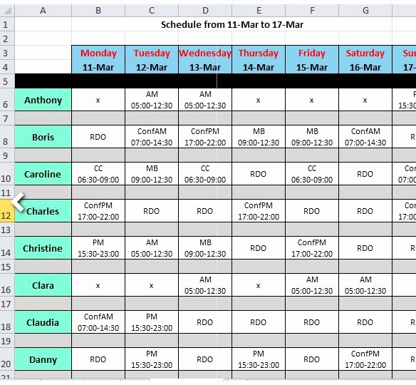 Daycare Staff Schedule Template Awesome Interesting Things Abc Roster Employee Scheduling Program