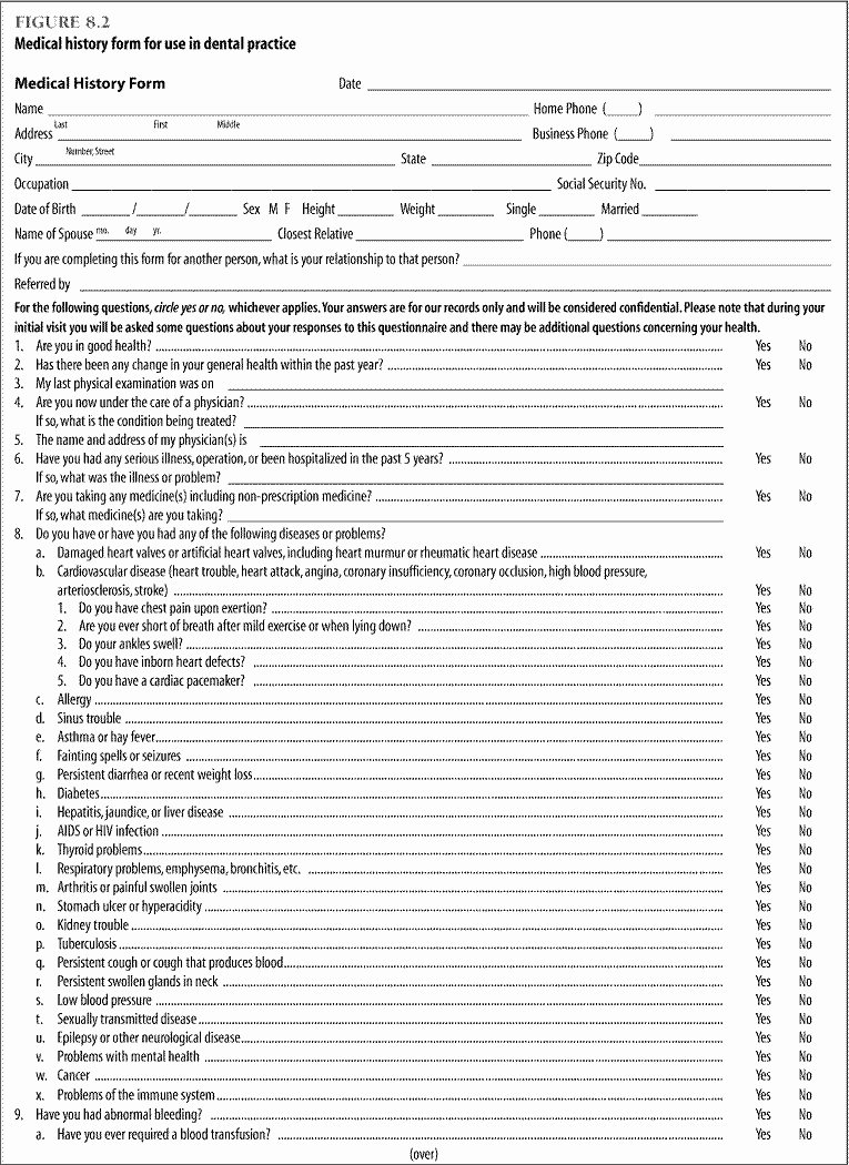 Dental Office forms Templates Beautiful Medical History form – Templates Free Printable