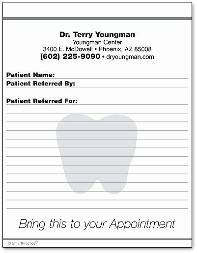 Dental Office forms Templates Beautiful Referral Pads