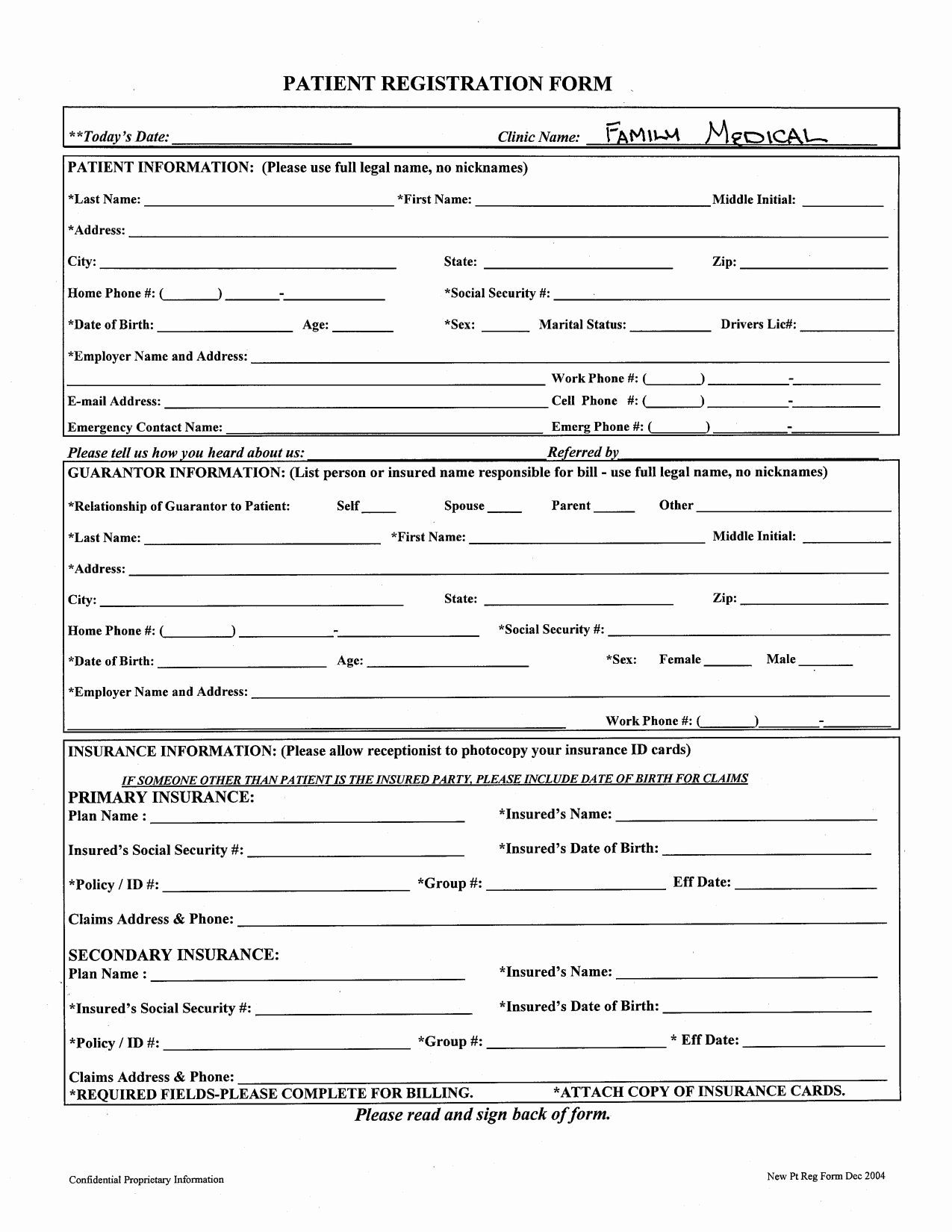 post printable patient registration forms