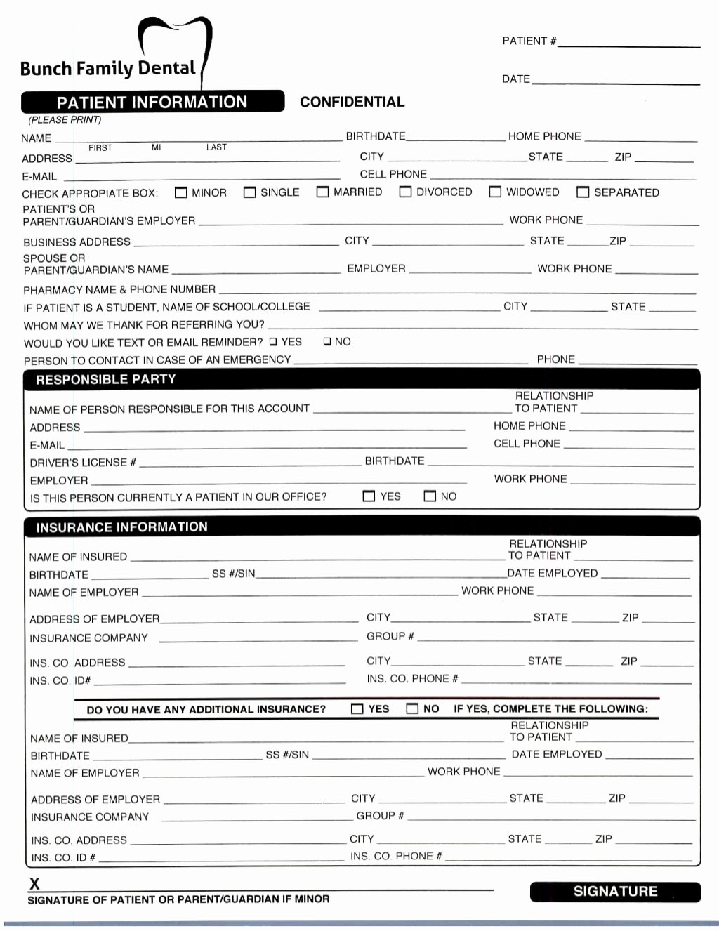 Dental Patient Registration form Template New New Patient Registration &amp; Medical History forms