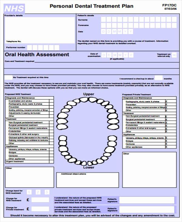 Dental Treatment Plan Template Awesome 9 Treatment Plan Samples &amp; Templates In Pdf Doc