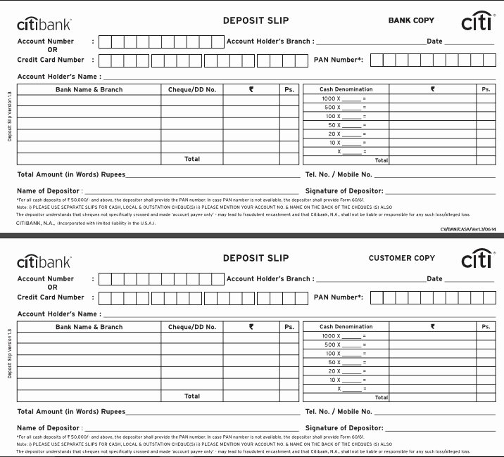bank deposit slip template excel word and pdf
