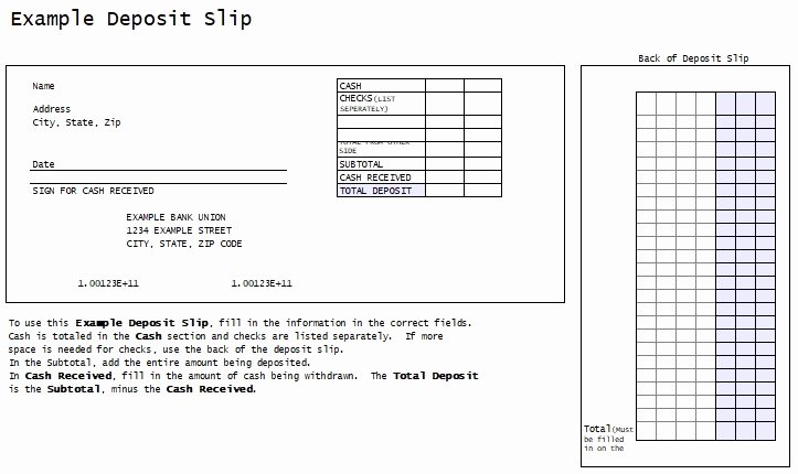 Deposit Slip Template Word Unique Bank Deposit Slip Template 4 Excel Word Pdf Templates