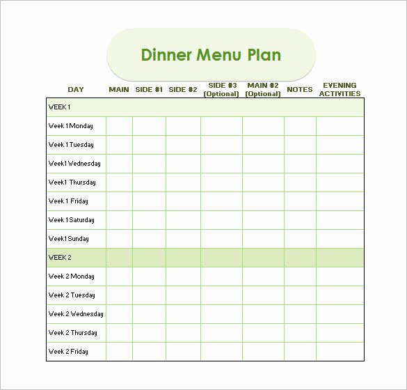 Dinner Menu Template Word Best Of Dinner Schedule Template 5 Free Word Pdf Excel