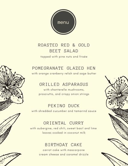 Dinner Party Menu Template Awesome Customize 197 Dinner Party Menu Templates Online Canva