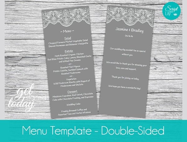 Dinner Party Menu Template Elegant Dinner Party Menu Template 16 Download Documents In Psd