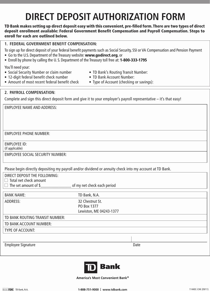 Direct Deposit form Template Word Best Of Direct Deposit Authorization form