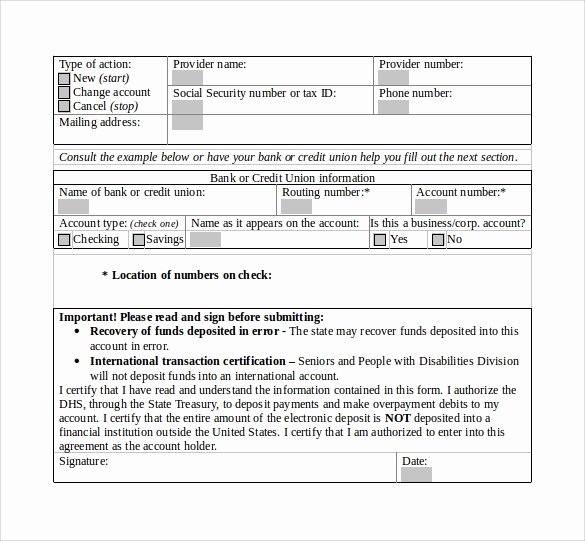 Direct Deposit form Template Word Unique Sample Direct Deposit form 8 Download Free Documents In