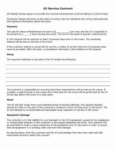 Dj Contract Template Microsoft Word Best Of Dj Contract
